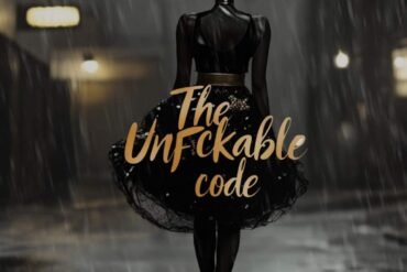 Silhouetted Black woman walking confidently through rain at night, wearing an elegant dress, symbolizing strength, clarity, and the Unfuckable Code mindset